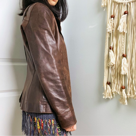 VINTAGE 70s vibes Denmark genuine leather jacket - Picture 3 of 10